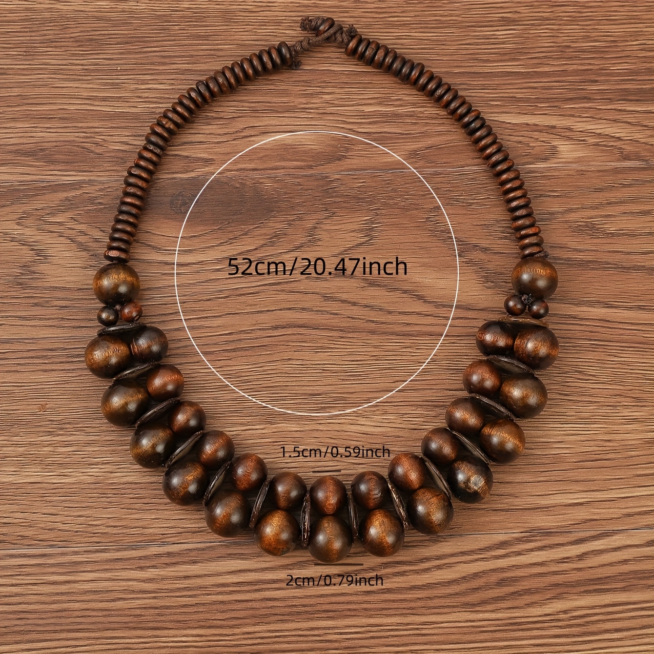 Ethnic Style Brown Bead Necklace and Bracelet Set